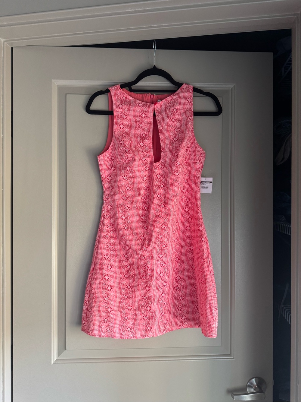 NWT Pink Eyelet Keyhole mini Dress